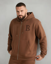 Big & Tall Men's Vintage B- Letter Print Cardigan Hoodie