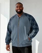 Big & Tall Men's Blue Zip-Print Long-Sleeve Jacket