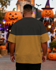 Big & Tall Men's Halloween Cat Fun Crown Print Short Sleeve Tee