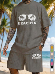 BEACH'IN Sunglasses Coconut Tree Print Texture Large Size Vacation Set