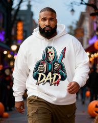 Big & Tall Men's Halloween Horror Dad Long Sleeve Hoodie