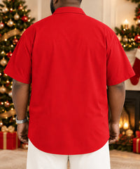 Big & Tall Men's Fun Santa Claus with Sunglasses Short Sleeve Shirt