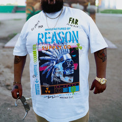 Casual fashion college style round neck short sleeve t-shirt