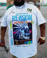 Casual fashion college style round neck short sleeve t-shirt