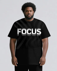FOCUS Slogan 2-Piece T-shirt Pants Set