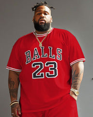 Men's Big & Tall Basketball Print No. 23 T-Shirt Shorts Set