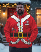 Big Guy's Christmas Santa Claus Cosplay Print Hoodie Sweatshirt
