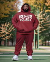 Men's Big & Tall Morehouse University Style Hoodie and Sweatpants Two Piece Set