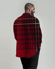 Men's Plus Size Daily Casual Gradient Print Lapel Long Sleeve Shirt