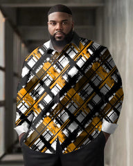 Colored Personalized Plaid Printed Long Sleeved Oversized Shirt