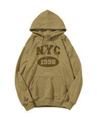 New York 1998 Print Oversized Cotton Hoodie