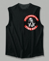 Men's Plus Size Doodle Nun Letters Print Vest