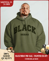 Cotton-Simple Black Letter Print Men's Loose Oversized Sweatshirt