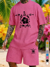 Hibiscus Flower Turtle Totem Print Texture Large Size Holiday Set