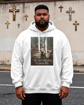 Big & Tall Men's HE LEFT THE 99 Lamb Faith Letter Print Hoodie