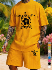 Hibiscus Flower Turtle Totem Print Texture Large Size Holiday Set