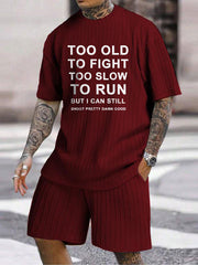 Fun Shooting Slogan Print Texture Large Size Vacation Suit