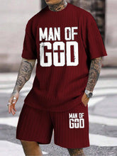 "Man Of God" Does Old Letter Texture Pattern Large Size Two-piece Set