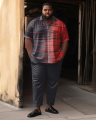 Men's Plus Size Striped Gradient Print Walking Suit