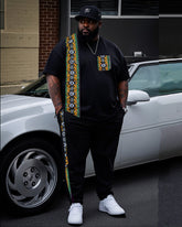 Big Boy Essential Fashion African Impression Totem Print Short Sleeve Trousers Suit