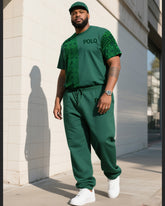 Big Boy's Daily Casual Simple Printed Striped Short Sleeve Trousers Suit