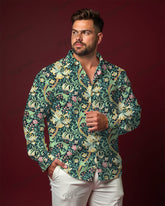 Green Vine Man Long Sleeve Shirt Men's Plus Size