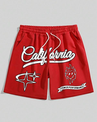 Men's Big & Tall CALIFORNIA Sport Street Star Shorts
