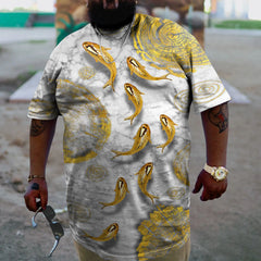 Men's Plus Size Goldfish Personalized Print T-Shirt