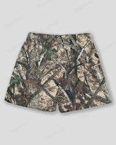 Plus Size Men's Camouflage Branch Camouflage Print Sports Mesh Quick-Dry Shorts