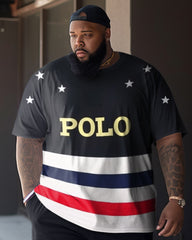 Big Guys Striped Stars Color Block Printed Two-Piece Set