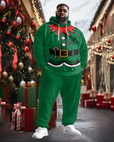 Men's Big and Tall Fun Christmas Patterns Print Hoodie Set