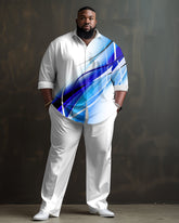 Men's White Gradient Big & Tall Long Sleeve Walking Set