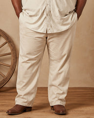 Big & Tall Men's Blue And White Contrast Navajo Geometric Print Short Sleeve Shirt Pants Set