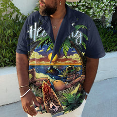 Men's Plus Size Hip Hop Vintage Element Shirt