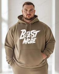 Cotton Material - Beast Mode Letter Printing Big Men's Loose Hoodie