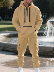 Christmas exclusive sale!Men’s Winter Fleece-Lined Set – Warm Casual Workwear Outfit with Multi-Pocket Jacket & Pants