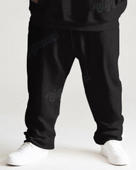 Men's Daily Casual Black Poker Print Big and Tall Hoodie Set