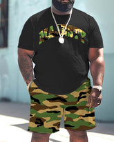 Men's Plus Size Camouflage Print Large Men's Set