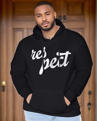 Respect Text Print Men's Loose Oversized Hoodie
