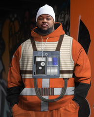 Big & Tall Men's Cosplay Robot Abstract Sweater Two-Piece Set