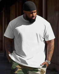 Simple Solid Color T-Shirt Camouflage Pants Large Men's Suit