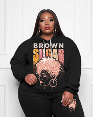 Women's Plus Size Brown Sugar Latina Woman Hoodie Set