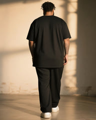 Big & Tall Men's I'll Be Back Alphabet Print T-Shirt Pants Suit