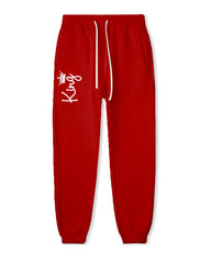 Couple Big Casual Outfit Red King and Queen Hoodie Set