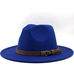 Multi-Color Hat Suede Belt Woolen Hat British Style Jazz Hat