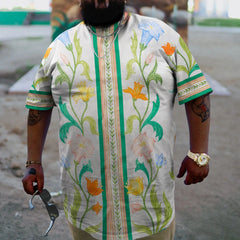 Plus Size Casual Floral Graffiti T-Shirt