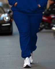 Women's Plus Size LA Long Sleeve Hoodie and Casual Pants Set