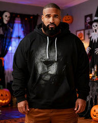 Big & Tall Men's Halloween Michael Myers Print Long Sleeve Hoodie