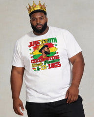 Big & Tall Men's Juneteenth 1865 Black Crown Head Printed Crewneck Short Sleeve T-Shirt