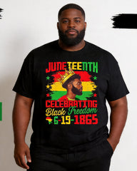 Big & Tall Men's Juneteenth 1865 Black Crown Head Printed Crewneck Short Sleeve T-Shirt